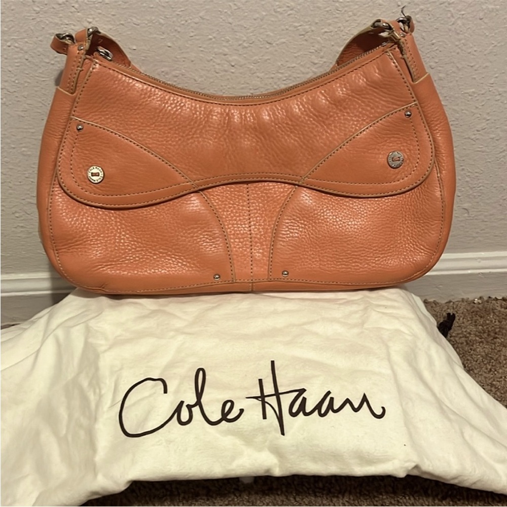 Vintage Cole Haan Shoulder Bag Salmon Leather